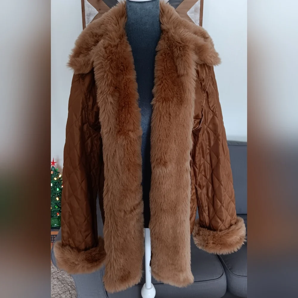 Vintage 90s Y2K Penny Lane Jacket Removable Fur Liner - Picture 12 of 16